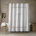 thumbnail image 4 of Creative Products Beige and White Letter T Monogrammed 71x74 Shower Curtain, 4 of 7