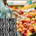 thumbnail image 2 of Zebra Print Canvas Tote Bag Abstract Zebra Pattern Black and White Stripes Rainbow Multicolor Zebra Modern Fashion Cute Cartoon Design Aesthetic Gradient Reusable Eco-Friendly Shopping Tote, 2 of 6