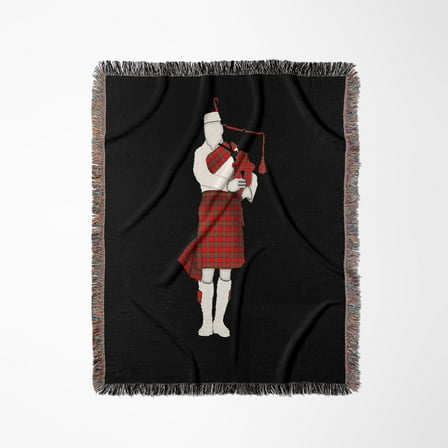 Show Your Love For Scottish Bagpipes With This Scottish Bagpiper., Woven Blanket