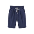 thumbnail image 2 of Aqestyerly Women's Linen Drawstring Capris - Solid Color Summer Casual Pants (7), 2 of 8