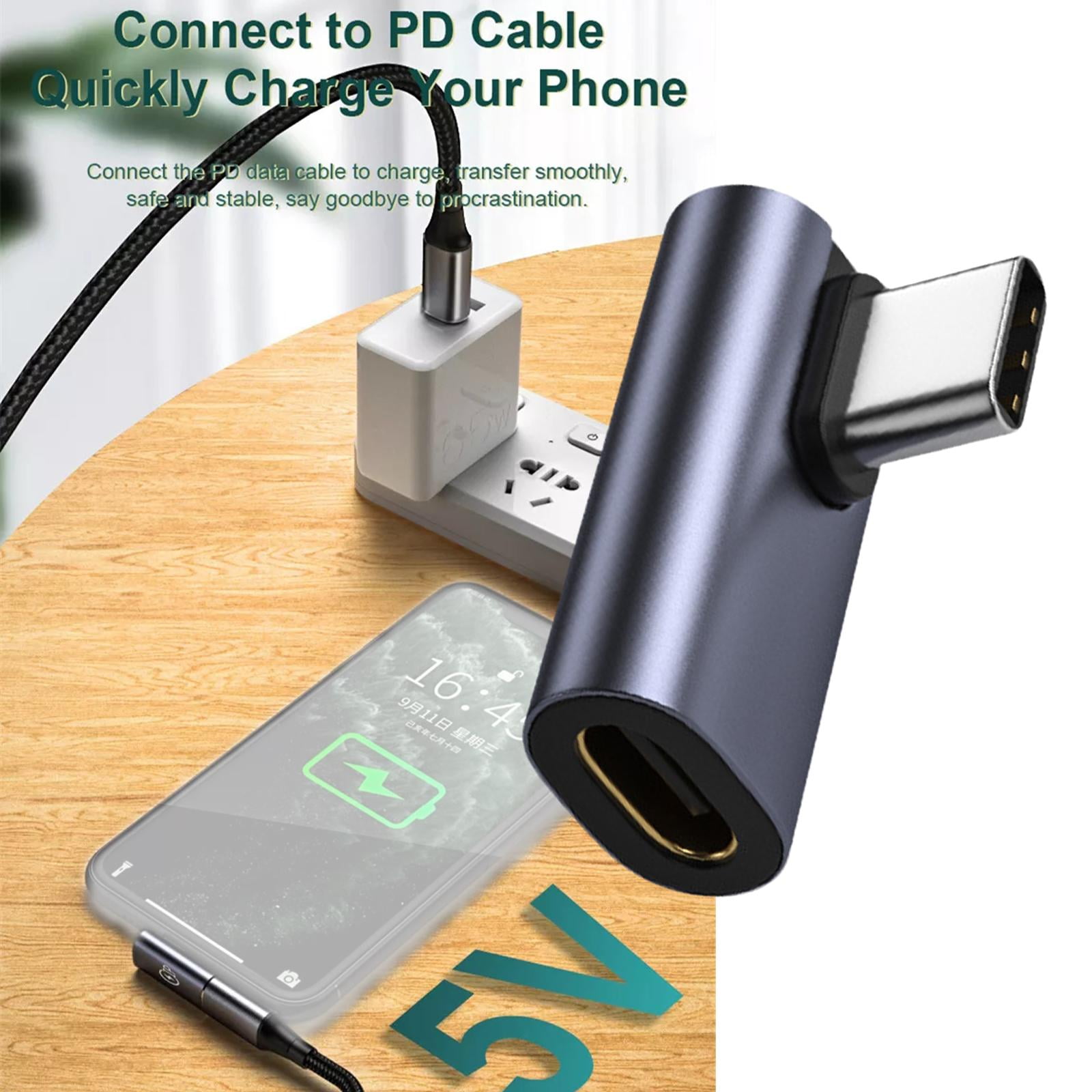 SYSTEM-S USB-C Zu Mini USB Adapterkabel, 90° Winkel, 27 Cm – Für Daten & Laden