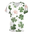 thumbnail image 3 of Hauts pour Femmes Mode Haut d'Infirmière à Manches Courtes avec Poche Imprimée pour la Saint-Patrick, 3 of 3