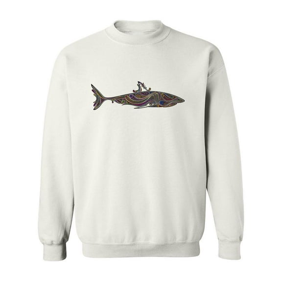 Shark In Patterns. Sweatshirt Men -Image by Shutterstock, Male 3X-Large