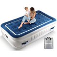 thumbnail image 1 of KINGJERRY Colchón de aire doble con bomba incorporada y 4 asas portátiles Colchón inflable elevado de 18.0 in para invitados Cama de aire de apoyo de 440 libras con bolsas de transporte Cama inflable, 1 of 1
