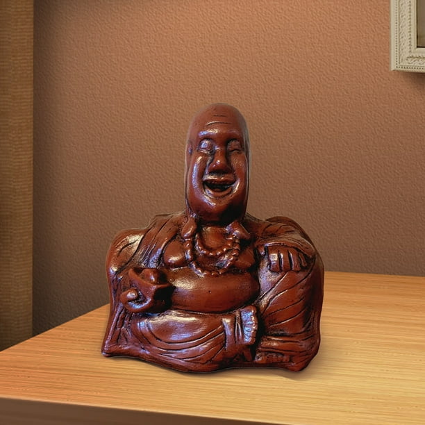 Adorno de Buda de resina, estatua de Buda sonriente con dedo medio, estatua de Buda sonriente