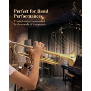 Eastar Trumpet Set for Students Beginner Bb Standard Brass Instrument School Band Gold, with Case