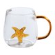 thumbnail image 1 of Taza de vidrio hecha a mano con forma de animal y planta, taza de agua, linda taza para café, leche y asa colorida., 1 of 8