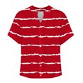 thumbnail image 4 of Gamivast Womens Tops Summer Stripe Shirt Casual Short Sleeve Button Blouses Trendy Elegant V Neck Short RedM Refunds on My Account from an Online Order, 4 of 5