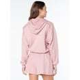 thumbnail image 5 of Celebrity Pink Women's and Women's Plus Lace Trim Hoodie Sweatshirt, Sizes XS-4X, 5 of 8