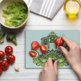 thumbnail image 4 of Hamsa Cutting Board, Natural Elements Inspired Hamsa Hand with Branch and Leaf Nature Harmony, Decorative Tempered Glass Cutting and Serving Board, Small Size, Green White Brown, by Ambesonne, 4 of 5