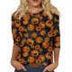 thumbnail image 1 of Camiseta informal de manga larga con estampado de fantasmas de Halloween para mujer: top festivo para las fiestas, 1 of 5