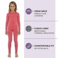 thumbnail image 2 of Rocky Girls Thermal Underwear Top & Bottom Set Long Johns for Kids, Coral XS, 2 of 8