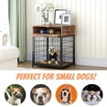 thumbnail image 3 of Wooden Dog Cage Pet Crate , Indoor Side Table Small Animal House/offee Table/Bedside Table with Table Top, Lockable Door, Brown, 3 of 9