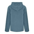 thumbnail image 4 of Women's Hooded Zip Up Faux Shearling Fluffy Teddy Jacket (Blue XXXL), 4 of 4