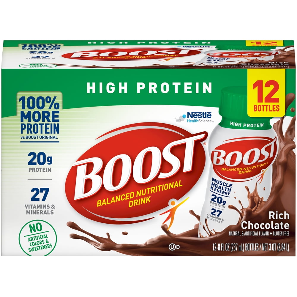 Boost High Protein Nutritional Drink, Rich Chocolate, 8 Fl Oz, 12 Ct
