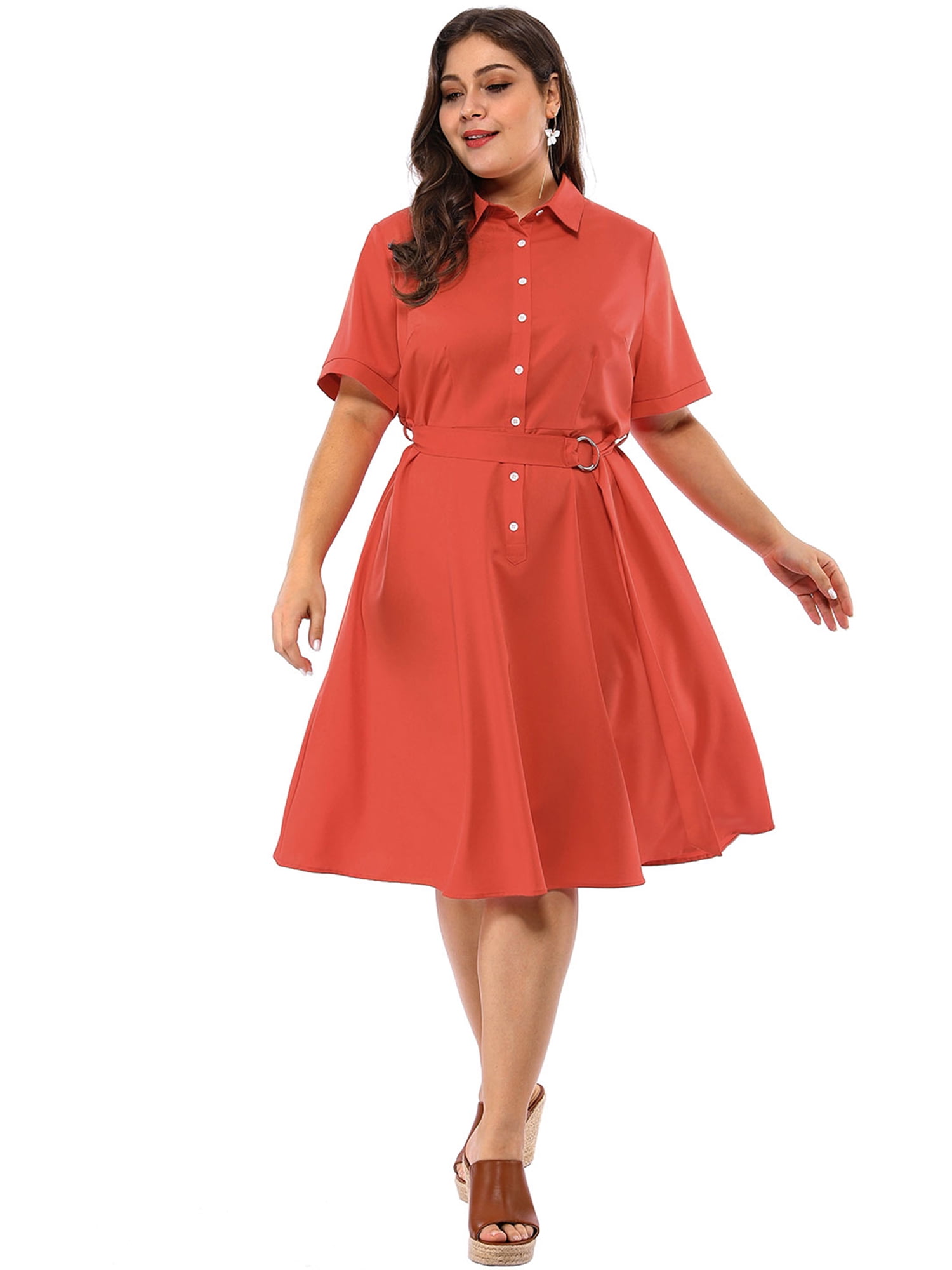 plus size button down shirt dress