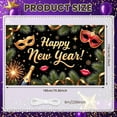 thumbnail image 2 of Golden Mask Happy New Year Banner Red Mask New Year Display Champagne Bottle Firework Design Festive Backdrop for New Year Party Holiday Celebration Masquerade Event, 2 of 9