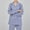 Blue, variant on Tnhcen 2025 Women's 2 Pieces Cotton Pajamas Set Fashion Lapel Long Sleeve Soft Button Nightwear Homewear S-3XL