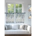 thumbnail image 4 of Sheer Curtains 54 Inch Length 2 Panels Set for Kitchen, Blue Eucalyptus Leaves Semi Sheer Curtains for Windows, Summer Botanical Wooden Weeping Voile Window Treatments Rod Pocket Curtain, 4 of 7