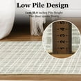 thumbnail image 2 of Area Rug Modern Geometric Indoor Doormat Soft Fuzzy Entryway Mat Washable Rug Checkered Design Small Rug for Living Room Bedroom Bedside Bathroom Non-Slip Backing Retro Rug Straw, 2 of 9