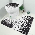 thumbnail image 2 of Halloween Bat Swarm Pattern Bathroom Rugs Sets 3 Piece,Toilet Cover Set,Absorbent Non Slip Bathroom Mats Sets with U-Shaped Contour Rug Toilet Rug Set, 2 of 5