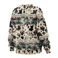 thumbnail image 5 of Xoenoiee Aztec Cow American Tribal Print Women Fall Sweatshirt Sweaters 2025 Long Sleeve Pullover Sweater Casual Loose Crew Neck Jumper Tops with Pockets, Size S, 5 of 7