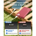 thumbnail image 3 of INIU 10000mAh Power Bank,Slimmest 15W Portable Charger, USB C in&Out High-Speed Charging Battery Pack, Compatible with iPhone and Samsung, Red, 3 of 7