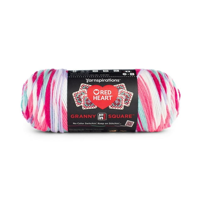 Red Heart® All In One Granny Square™ Fil acrylique peigné n° 4 (moyen) 8.8oz/250g 417 Yards