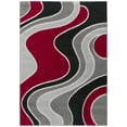 thumbnail image 4 of LBaiet 2' x 6' Red and Gray Abstract Wavy Rectangular Rug Runner, 4 of 7