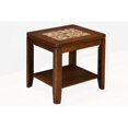 thumbnail image 1 of Table d'Appoint en Bois avec Insert en Verre Marron, 1 of 1