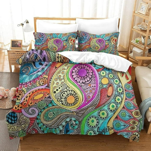 Exotic 3-piece Set Bedding Set 3D Print Comforter Cover with Zipper ForTeens And Kids Adults Soft Microfiber Bedspread Cover(King220x240cm)