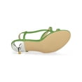 thumbnail image 5 of BLISSFUL STEP Women's Slingback Strappy Stiletto Heels Sandals Green 7, 5 of 7
