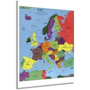 HISTORIX 2004 Europe Map Poster - 18x24 Inch Poster Map of Europe Wall Art - Old Wall Map of Europe - Europe Wall Map