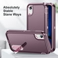 thumbnail image 6 of for iPhone XR Case,iPhone XR Phone Case with Built in Kickstand, Shockproof/Dustproof/Drop Proof Military Grade Protective Cover for iPhone XR 6.1"(Fuchsia/Pink), 6 of 7