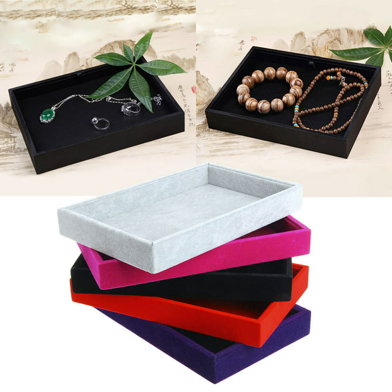 Stackable Jewelry Trays Inserts Velvet Catch All Jewelry Display Tray Case  