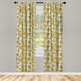 thumbnail image 4 of Ambesonne Floral Window Curtains, Graphics of Flowers Pattern, Each 28" W x 84" L, Pale Orange and White, 4 of 4