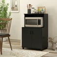 thumbnail image 2 of HOMCOM Chariot Micro-Ondes sur Roulettes Chariot Utilitaire Rangement Buffet, Noir, 2 of 10
