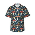 thumbnail image 2 of Goofa Colorful Mushrooms Hawaiian Shirt for Men, Unisex Summer Beach Casual Short Sleeve Button Down Shirts,Aloha Tropical Floral print shirt-, 2 of 9