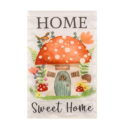 Meadow Creek 11.5" x 18" Spring Mushroom House Outdoor Yard Flag