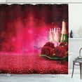 thumbnail image 1 of Ambesonne Romantic Shower Curtain, Valentine's Day Romance, 69"Wx84"L, Dark Pink Green, 1 of 3