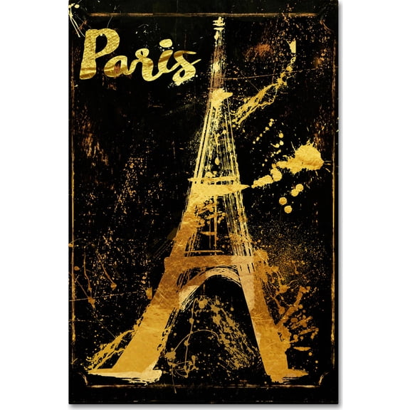 Trademark Fine Art "Gold Eiffel" Canvas Art by Color Bakery