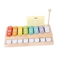 thumbnail image 2 of Xilófono de piano 2 en 1 para bebés, juguete sensorial, juguete educativo, teclado de 8 teclas multicolores, piano para niñas, niños y bebés., 2 of 9
