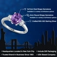 thumbnail image 2 of Gem Stone King 925 Sterling Silver Purple Amethyst and White Created Sapphire Engagement Ring for Women | 2.10 Cttw | Oval 9X7MM | Gemstone February Birthstone | Size 7, 2 of 6