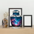 thumbnail image 4 of MUKTIVE Cross Memorial Burial Urn for Ashes Adult Men & Women, Navy Blue Cremation Urns for Ashes Mother, 10 Inch Large Landscape Decorative Urns for Human Funeral, 4 of 7