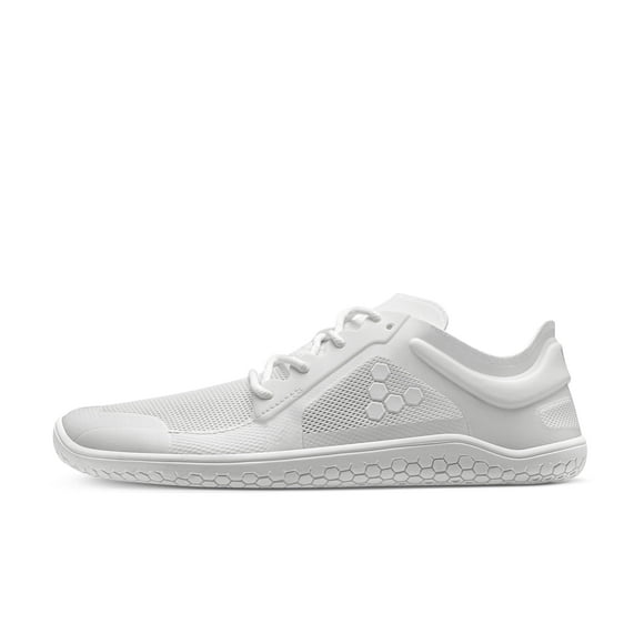 Vivobarefoot Primus Lite III Chaussures Pieds Nus pour Hommes / Développent la Force, l'Équilibre et la Mobilité / Légères pour l'Entraînement et la Course / Chaussures de Mise à la Terre à Coupe Grand / Véganes / Blanc Éclatant / 13