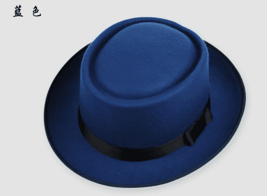 Fedora for Women Wool Felt Boater Hat Flat Top/Pork Pie Style Wide Brim Adjustable Vintage Classic 
