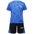 thumbnail image 3 of Alvivi Kids Boys Football Soccer Jersey Sport Team Uniform Outfit Short Sleeve T-Shirt and Shorts Set Blue 13-14, 3 of 7