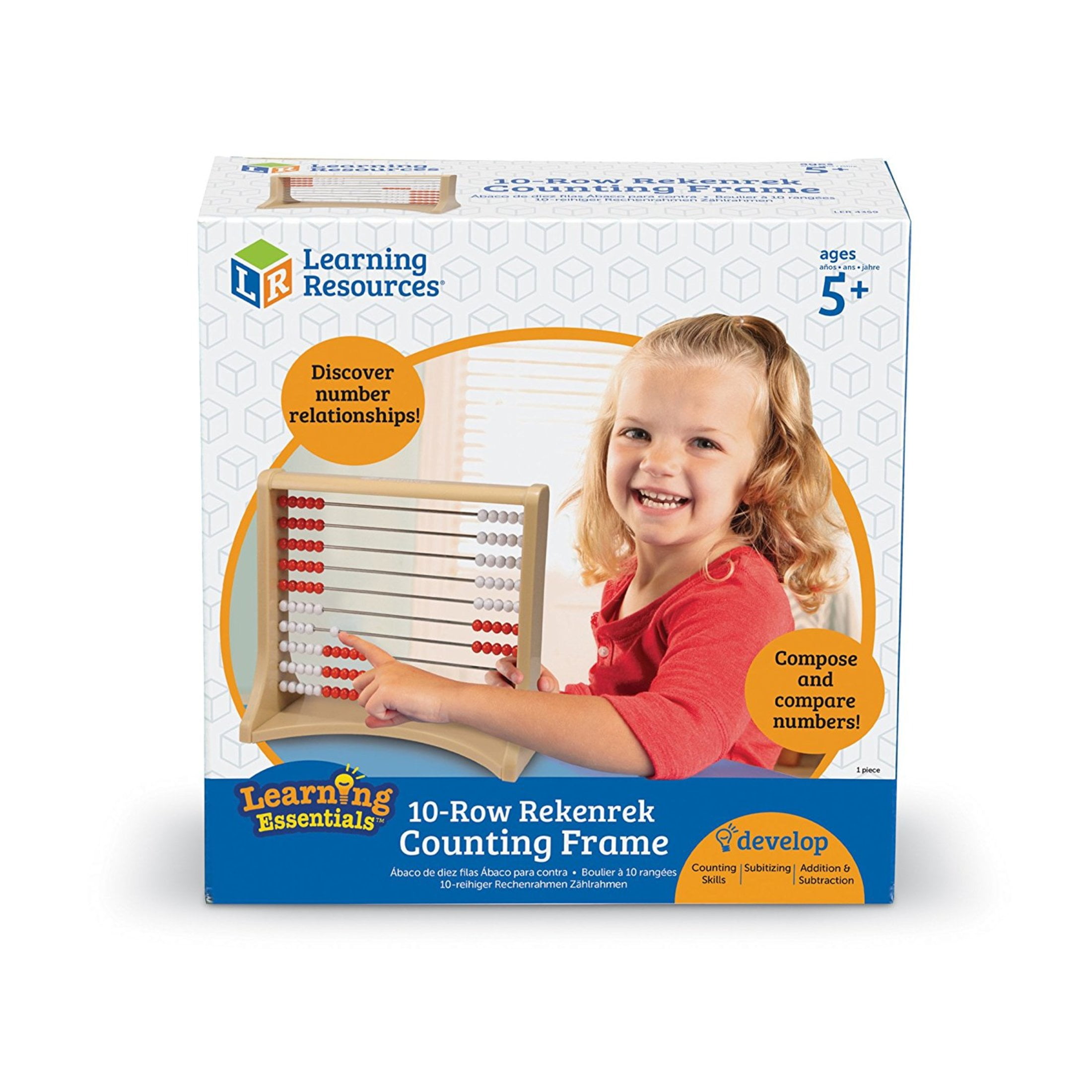 Learning Resources 10-Row Rekenrek Counting Frame, Math Manipulatives, Ages 5+