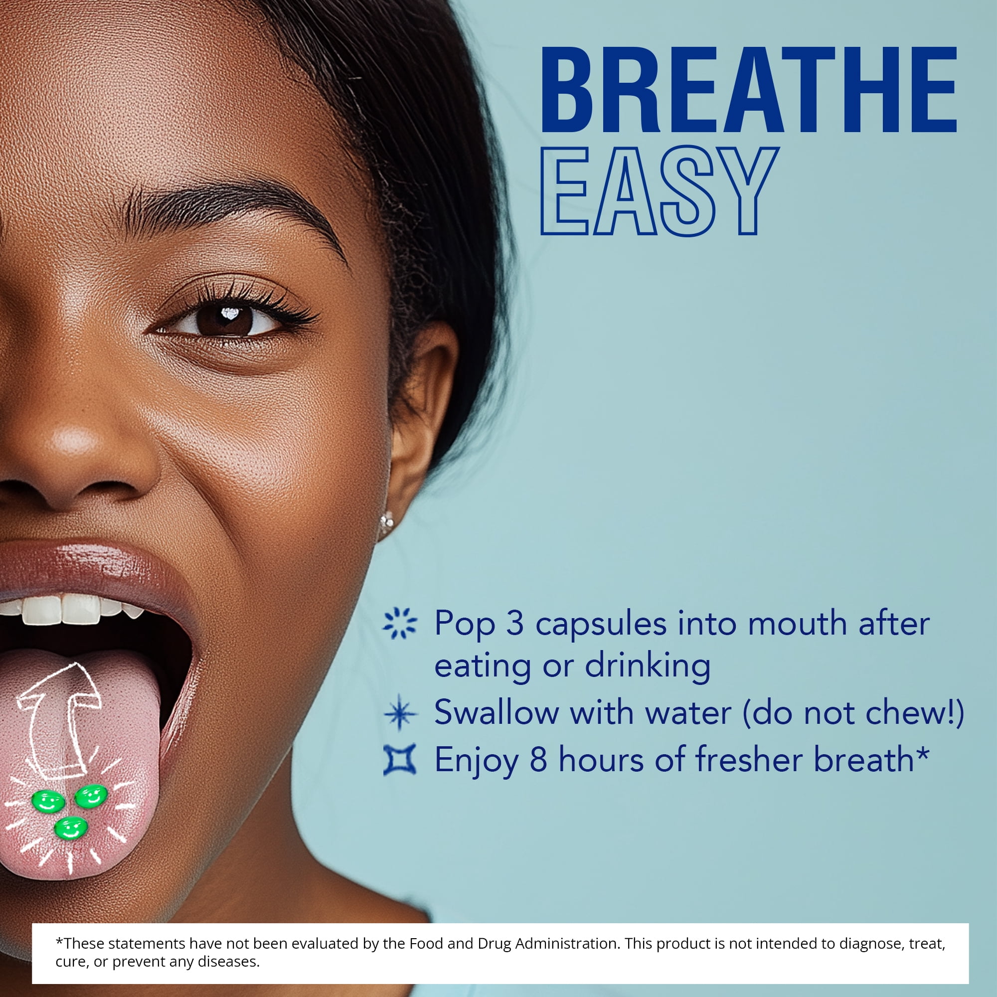Beyond Breath Breath Freshening Capsules, Fresher Breath From Inside-Out, Lasts Up To 8 Hours, Parsley & Mint Oils, 50 Capsules