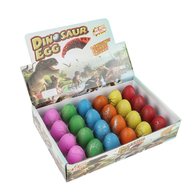 24 Uds. Juguete de dinosaurio en crecimiento, huevos de dinosaurio de Pascua que crecen en agua, juguete novedoso para niños (multicolor)